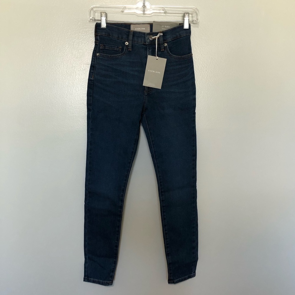 Everlane Stretch High Rise Skinny Jeans 23 Ankle New